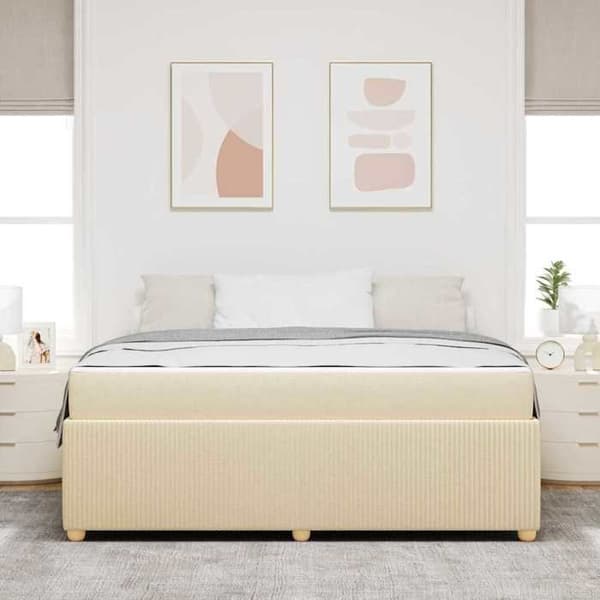 Maison Exclusive - Vuodekehys Kermansävy 180 x 200 cm kangas Grädde