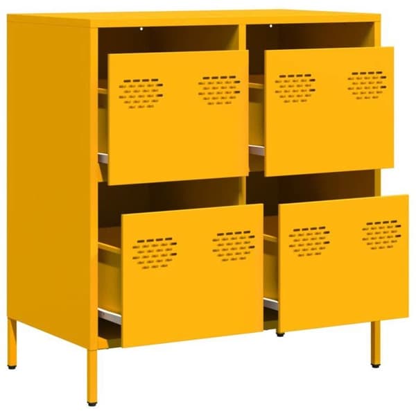 Maison Exclusive - Buffé gul senap 68x39x73,5 cm kallvalsat stål