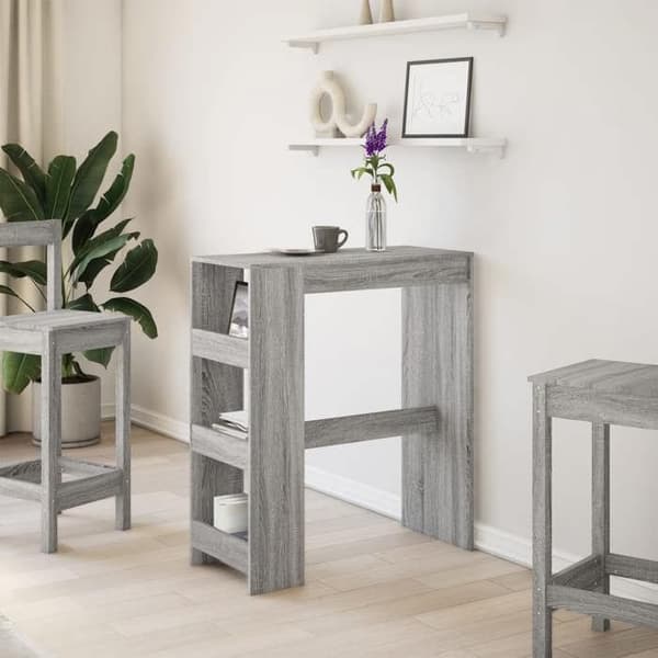 Maison Exclusive - Baaripöytä hyllyillä, Sonoma harmaa puu