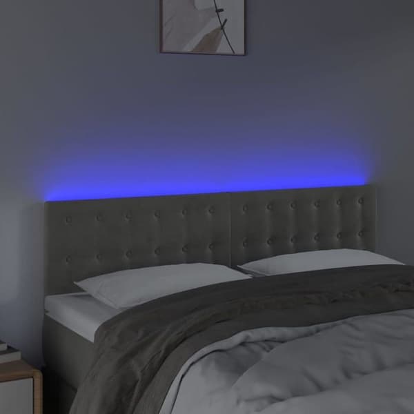 Maison Exclusive - LED-päätyharso Vaaleanharmaa 144x5x78/88 cm Sametti ljusgrått