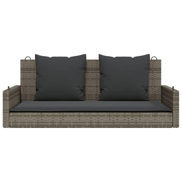 Maison Exclusive - Balanssoffa med grå kuddar 119x56x48 cm flätad resin