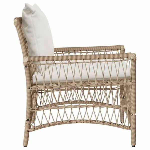 Trädgårdsstol - MAISON EXCLUSIVE - Maison Exclusive - Beige - Polyrotin - Pulverlackerad stålram beige