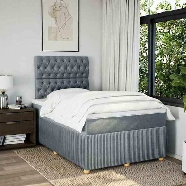 Maison Exclusive - Madras med lameller i lys grå 120x200cm Stof