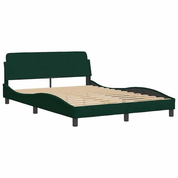 Maison Exclusive - Dover sängram mörkgrön 140x190 cm sammet