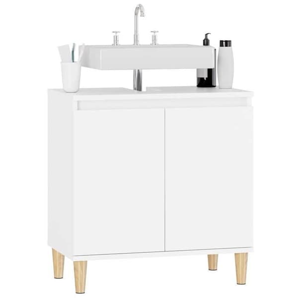 Maison Exclusive - Hvid vaskeskab 58x33x60 cm ingeniørtræ