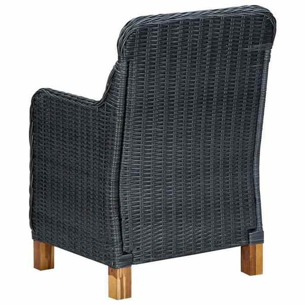 Maison Exclusive - Trädgårdsstolar med kuddar, set om 2, flätad resin