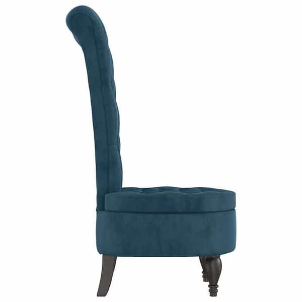 Maison Exclusive - Stol med hög rygg i blått sammet, design med knappar