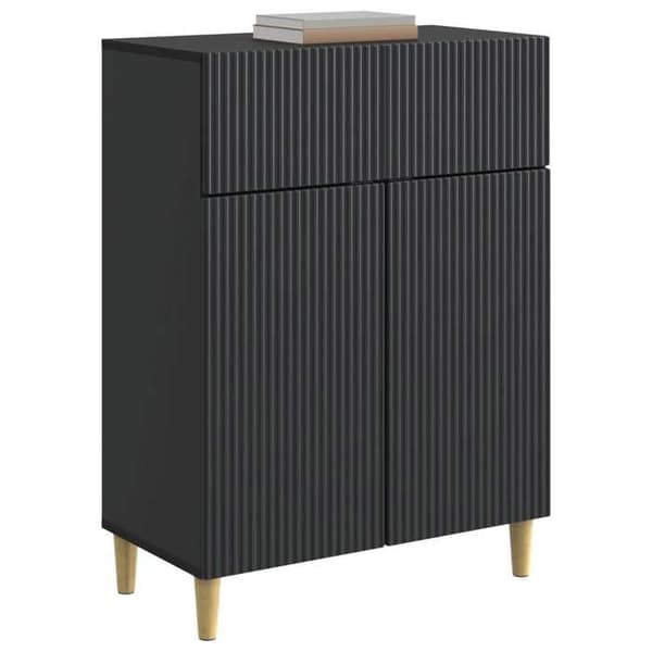 Maison Exclusive - Buffé med låda Svart 66 x 34,5 x 90 cm Ingenjörsträ