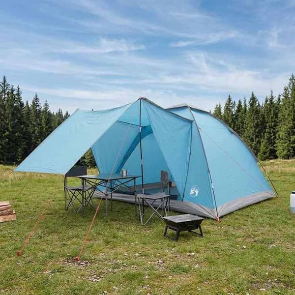 Maison Exclusive - Campingtelt til 4 personer Blå Polyester og Stål