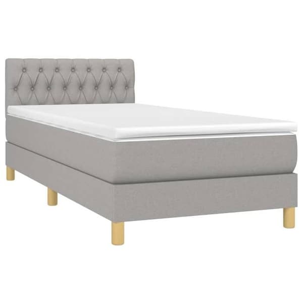 Maison Exclusive - Lamelseng madras LED Lys grå 100x200 cm Stof