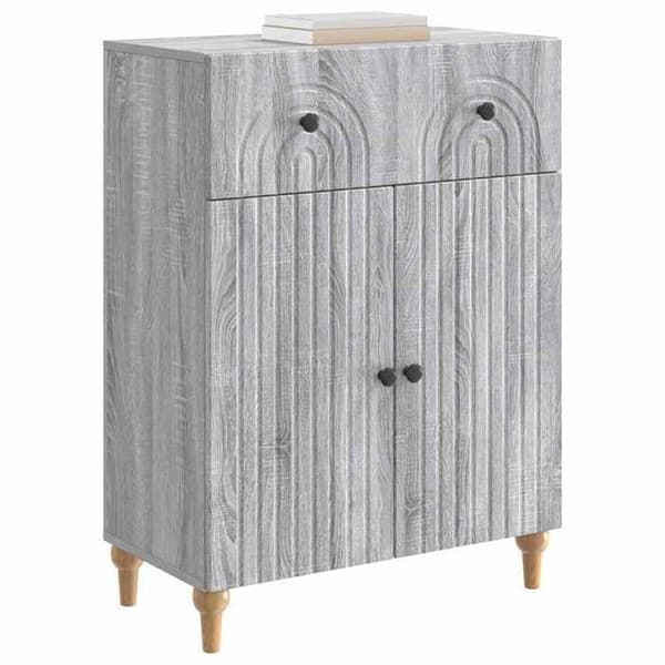 Buffet - EKSKLUSIVT HUS - Sonoma grå - Ingeniørtræ - 66 x 34,5 x 90 cm - Døre 90°
