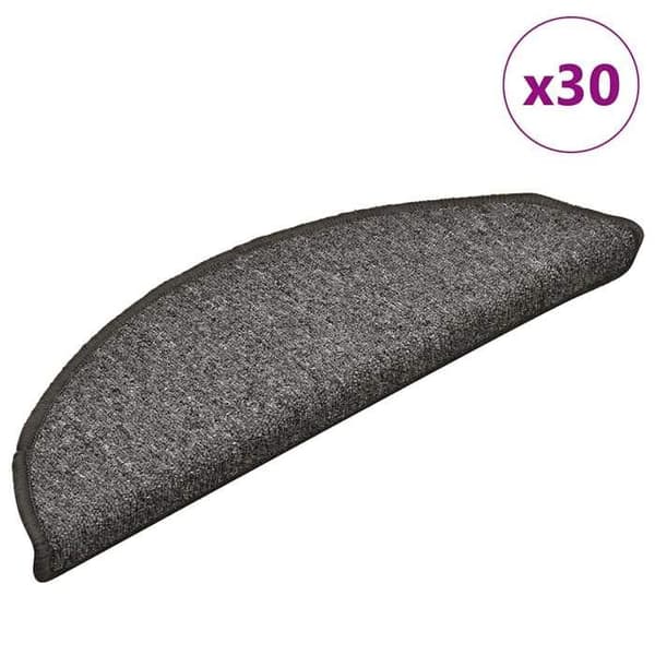 Maison Exclusive - Trappmatta 30 stycken 56 x 17 x 3 cm Mörkgrå Halvcirkelformad
