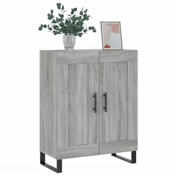Buffé - EXKLUSIVT HUS - Sonoma grå 69,5x34x90 cm - Ingenjörsträ - Stort kapacitet - Väggmontering ingår Sonoma grå