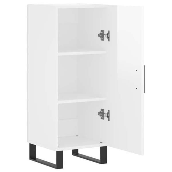 Maison Exclusive - Hvid glans buffet 34,5x34x90 cm Ingeniørtræ Vit