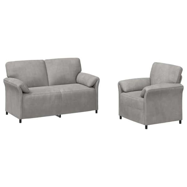 Maison Exclusive - Sæt af 2 sofaer Lys grå Velour