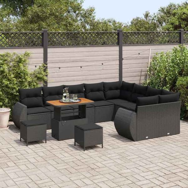Maison Exclusive - 12 hengen puutarhakalustesarja 12 pc Musta