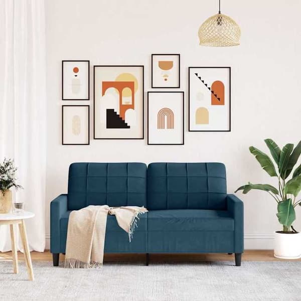 Maison Exclusive - Soffa 2-sits Blå 140 cm Sammet