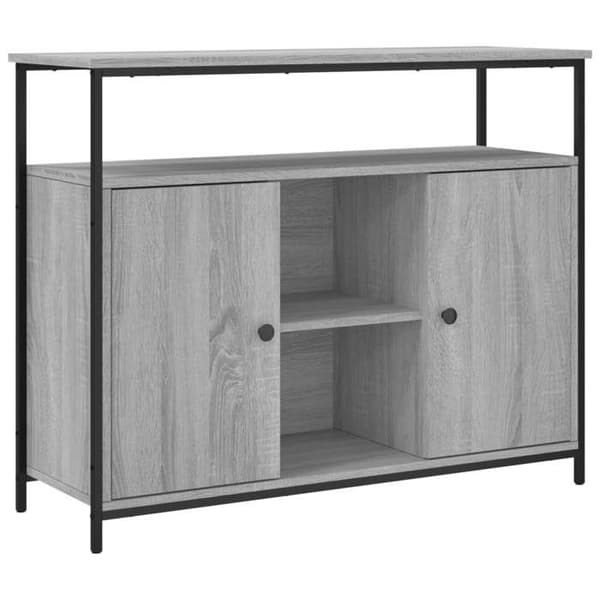 Maison Exclusive - Buffet sonoma grå 100x35x80 cm ingeniørtræ Sonoma grå