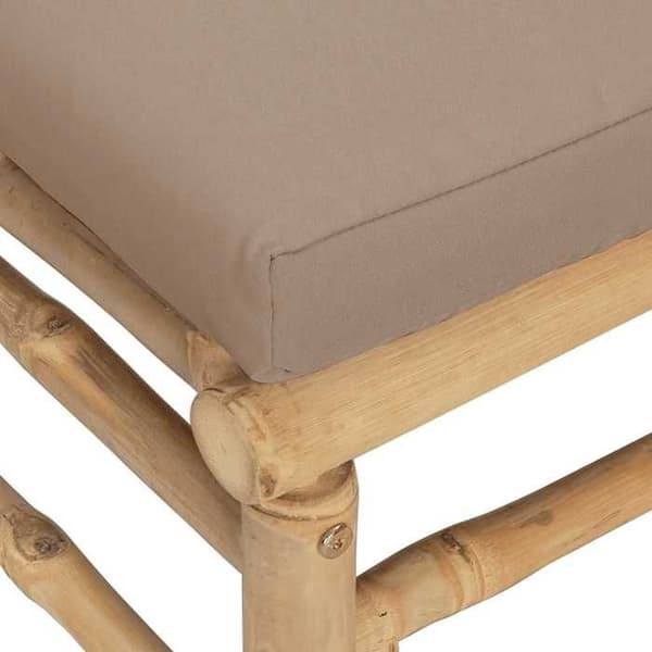 Maison Exclusive - Trädgårdsfotpall med taupe bambu kuddar