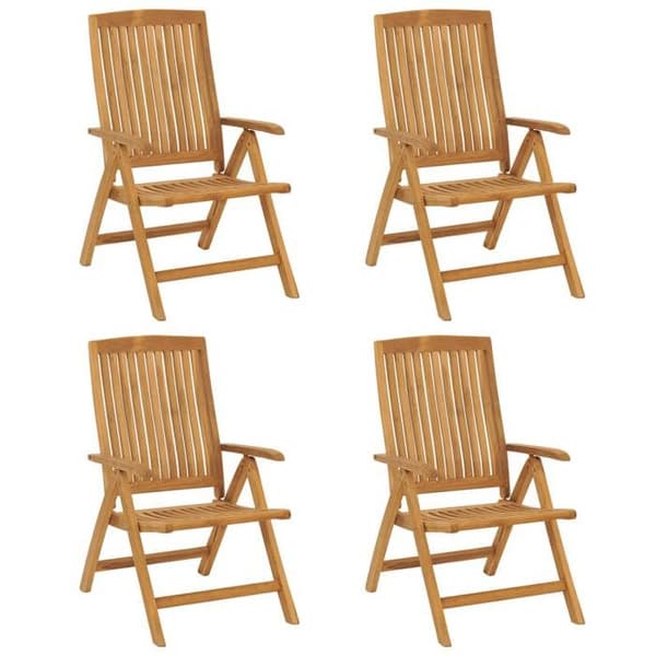 Maison Exclusive - Fällbara trädgårdsstolar set om 4 med kuddar i teakträ