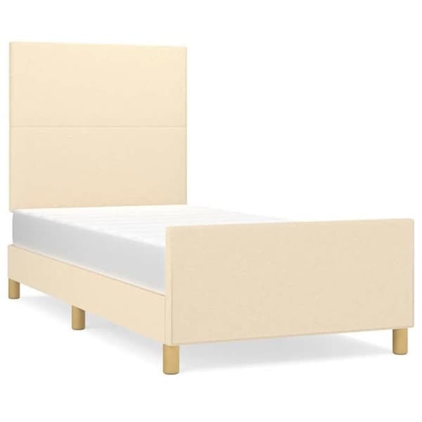 Maison Exclusive - Sengestel uden madras creme 90x200 cm stof