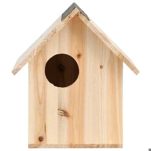 Squirrelhus - EXKLUSIVT HUS - 26x25x29 cm - Massivt granträ - 3 ingångar Ø7 cm - Förstärkt isolering