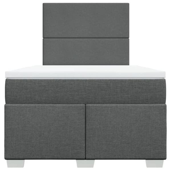 Maison Exclusive - Seng med lamelbund og mørk grå madras 120x190cm stof