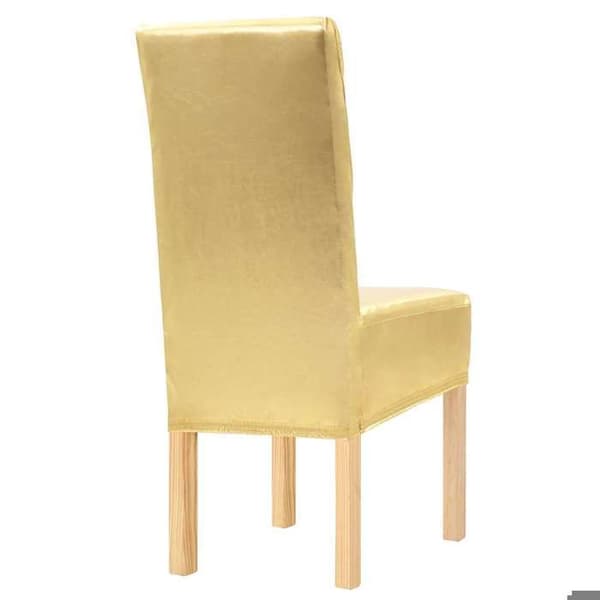 Stolöverdrag för rak stol - Maison Exclusive - Guld - 6-pack - Utsträckbar 90% polyester/10% elastan gyllene