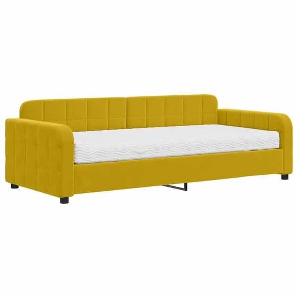 Maison Exclusive - Päivävuode keltaisella patjalla 90x200 cm samettia Gul