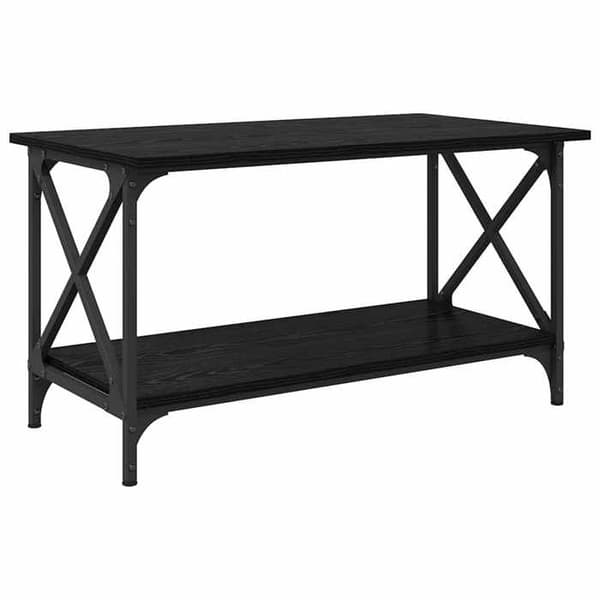 Maison Exclusive - Sofabord Eg sort 80 x 45 x 45,5 cm Ingeniørtræ
