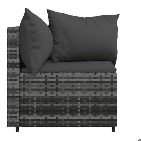 Maison Exclusive - Hörnsoffor för trädgård och kuddar 2 st grå vävd resin Grå