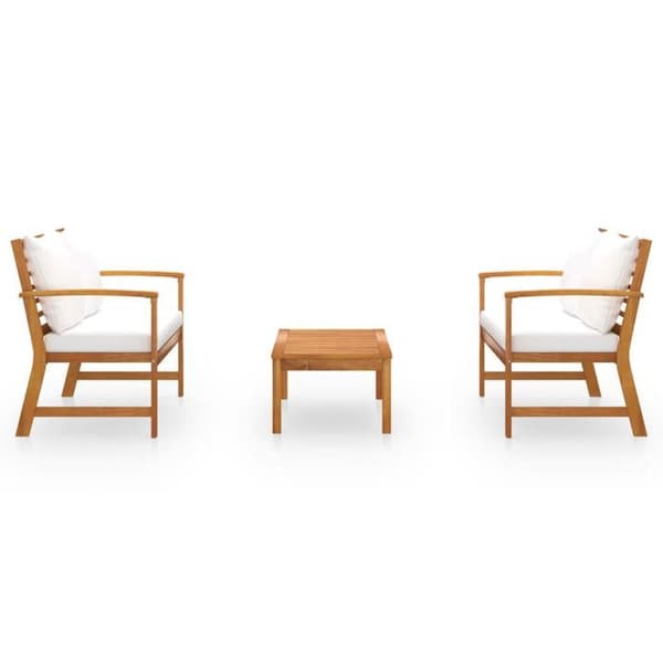 Maison Exclusive - Havegruppe 3 stk med pude i solid akacietræ
