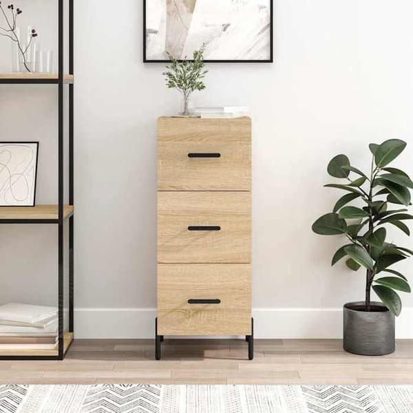 Maison Exclusive - Buffé Ek sonoma 34,5x34x90 cm Ingenjörsträ