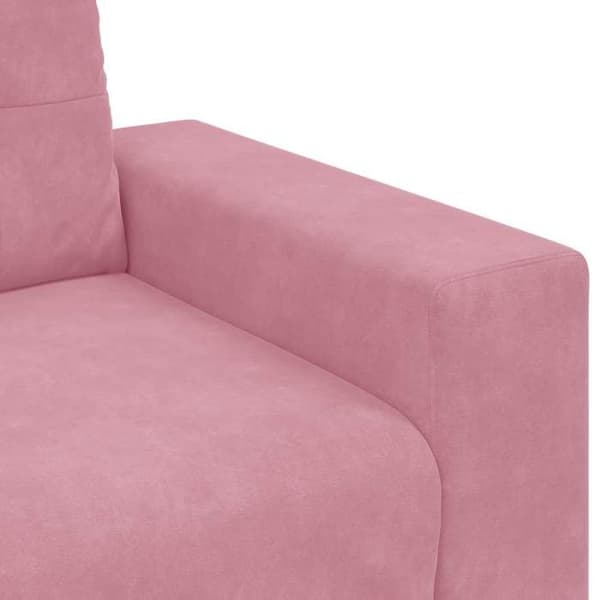 Soffa - MAISON EXCLUSIVE - Maison Exclusive - 3 platser - Rosa sammet - 220 cm Ros