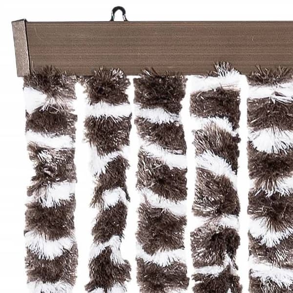Maison Exclusive - Brun og hvid fluegardin 90x200 cm chenille