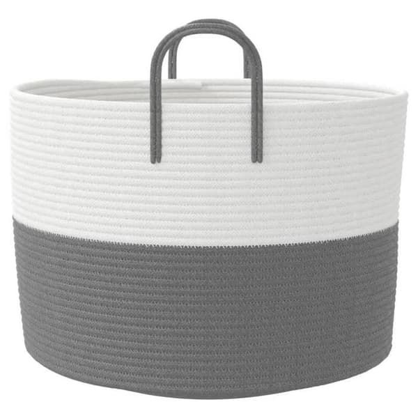 Maison Exclusive - Grå och vit förvaringskorg Ø51x33 cm i bomull grått och vitt