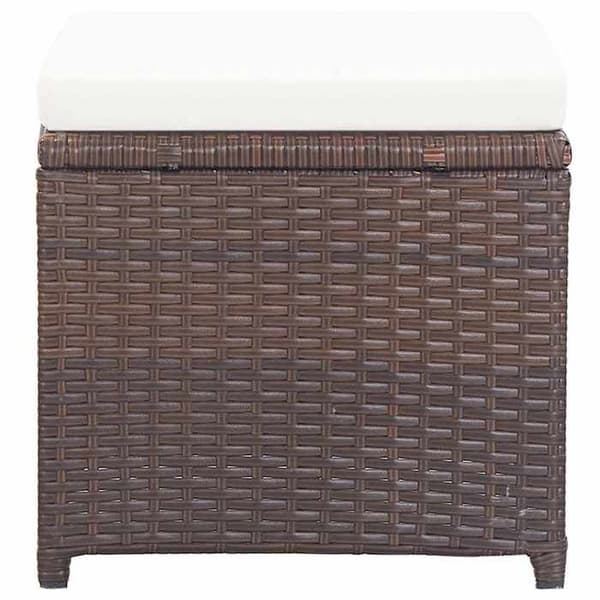 Maison Exclusive - Trädgårdsstolar set om 2 med kuddar i flätad resin Brun