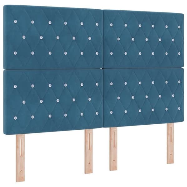 Maison Exclusive - LED-jousipatja tummansinisellä 140 x 190 cm sametilla