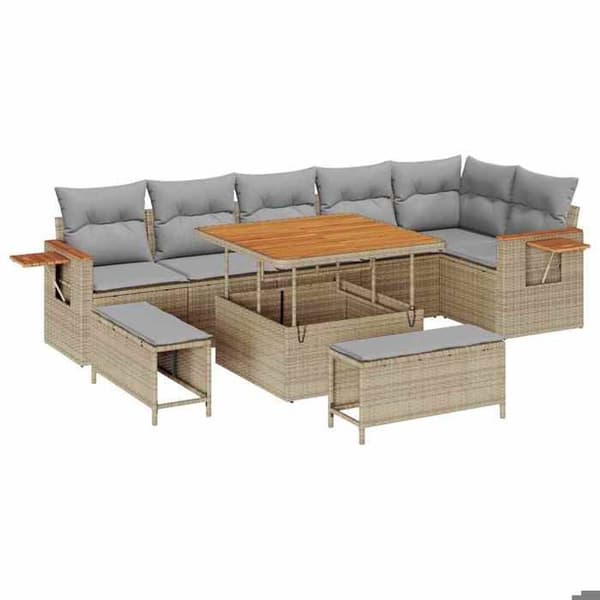 Maison Exclusive - 11-osainen puutarhakalustesarja 9-hengen