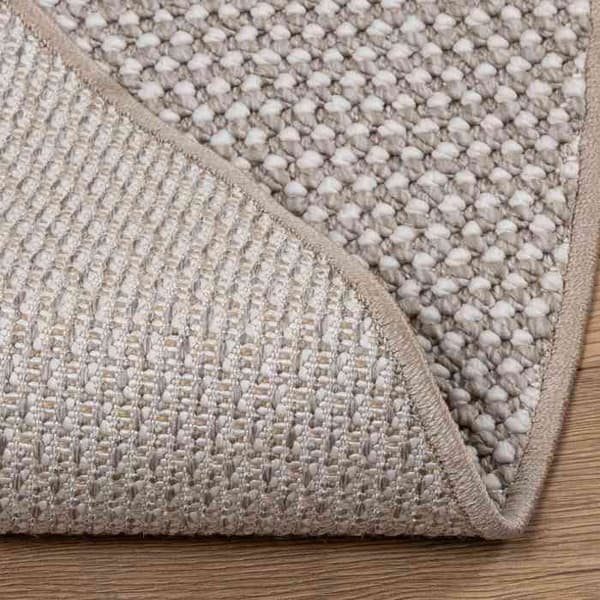 Indendørs tæppe - EKSKLUSIV HUS - LUGO - Ø 200 cm - Polyester - Skridsikker Grädde och Mård