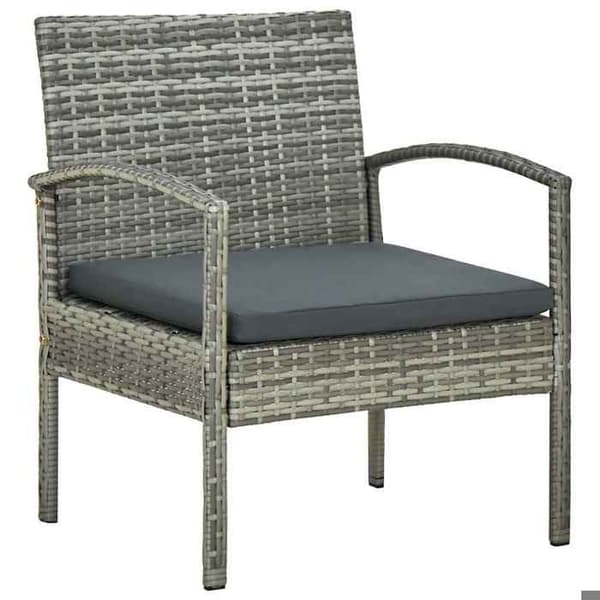 Maison Exclusive - Trädgårdsmöbler 5 delar med kuddar, flätad resin, grå