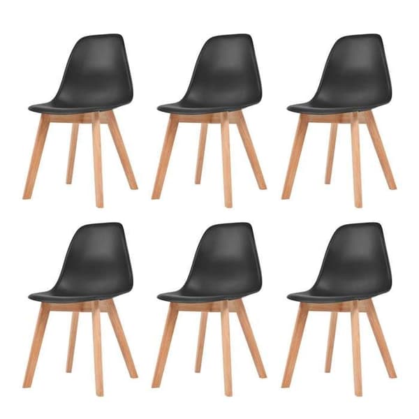 Maison Exclusive - Spisestole sæt af 6 Sort Plastik