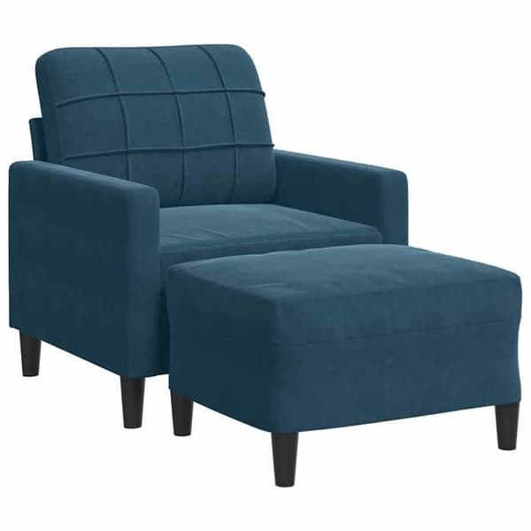 Stol - EKSKLUSIV HUS - 60 cm - Blå - Velour - Metalstruktur Blå