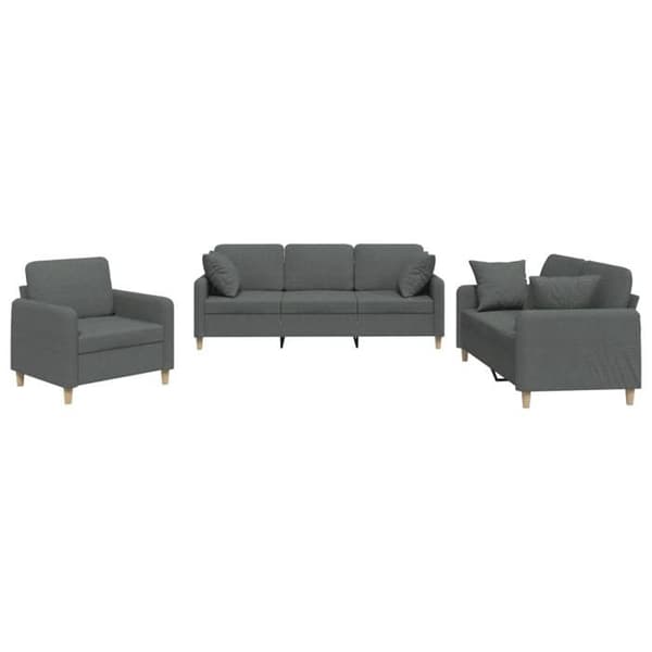 Maison Exclusive - Sæt af 3 sofaer med mørkegrå puder i stof