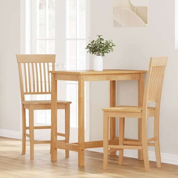 Barstol - MAISON EXCLUSIVE - Barstole - Massivt gummitræ - Sæt af 2 - Ergonomisk ryg