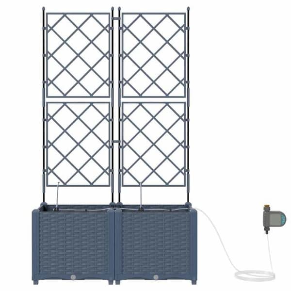 Jardinière - EXKLUSIVT HEM - 80x40x142 cm - Grå - PP - Pack 2 stycken Grå