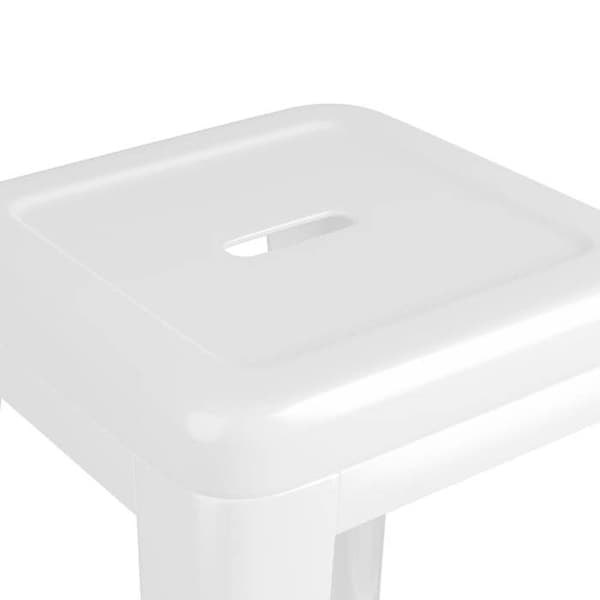 Maison Exclusive - Stapelbara barstolar set om 2 vit Metall Matt vit