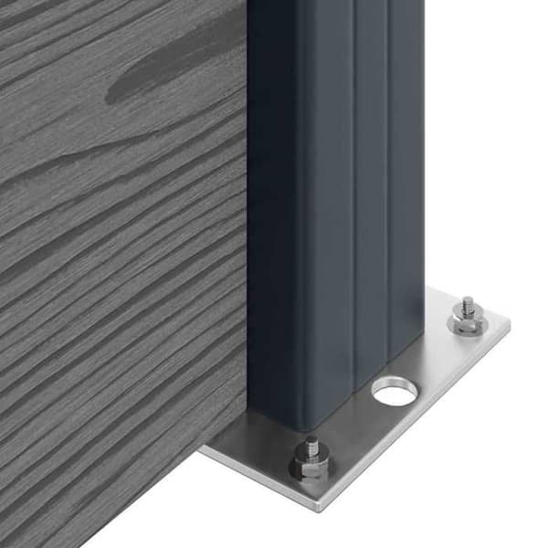Maison Exclusive - Stängselset 5 pc 872 x 186 cm WPC och Aluminium Grå