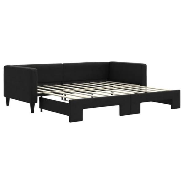 Maison Exclusive - Sovesofa med udtræksseng sort 90x190 cm stof