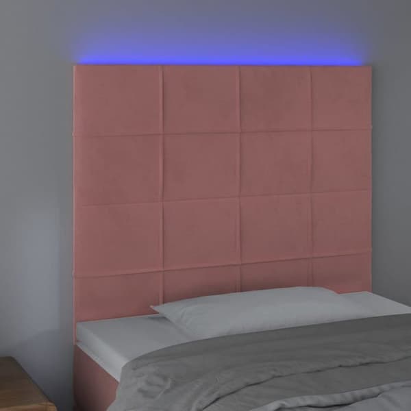 Maison Exclusive - LED-päätyruutu Rose 80x5x118/128 cm Sametti rosa